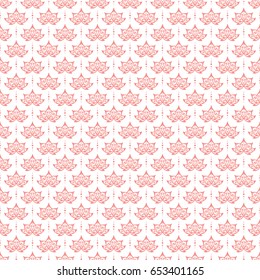Lotus Flowers Patterns Vector Seamless pattern. Hand Drawn Doodle Flower Ornament. Floral Background