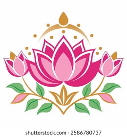 lotus flowers royalty on white background