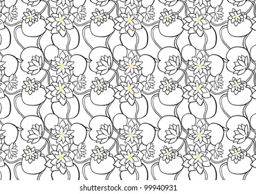 	Lotus flowers in seamless pattern