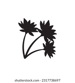 Lotus flowers silhouette vector art.