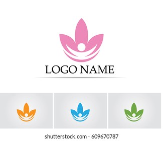 Lotus flowers yoga logo