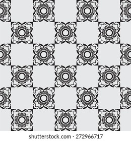  Lotus flower,thai art pattern background vector,black
