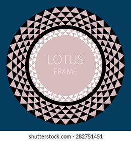 Lotus frame. The Thousand Petal Lotus; an important sacred symbol in the Buddhism and Hinduism.