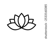 Lotus glower line icon vector on white backgound