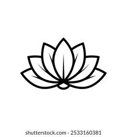 Lotus glower line icon vector on white backgound