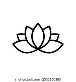 Lotus glower line icon vector on white backgound