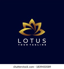 Lotus Gold Flower Logo Design