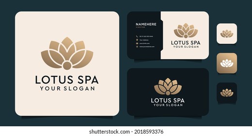 Lotus gold logo spa vector inspiration. Logo can be used for icon, brand, identity, symbol, elements, and rose