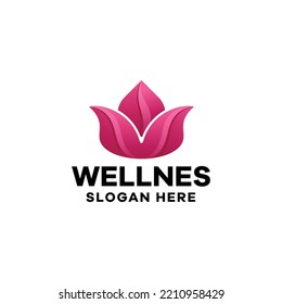 Lotus Gradient Logo Illustration Template
