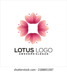 Lotus gradient logo illustration vector design