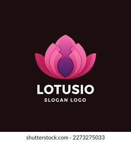Lotus Gradient Logo Vector Icon Illustration