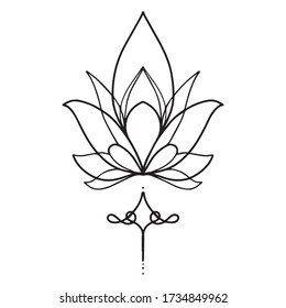 Zeichnen von Lotus Grafik Vektorgrafik, Hintergrund Muster, Symbol, Kunstskizze, Abstraktion, Verwendung zum Druck auf T-Shirts, Zeichnen mit Hand