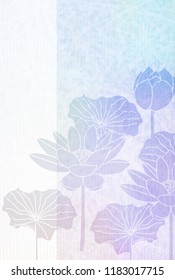 Lotus growing postcard background