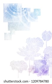 Lotus growing postcard background