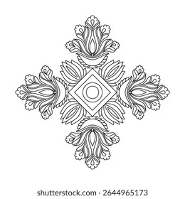 Lotus harmony bloom mandala coloring book page