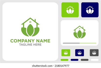 Lotus home logo design vector