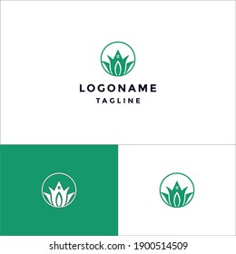 lotus  home logo vector icon illustration