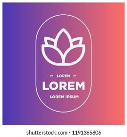 Lotus Icon Badge with Gradient Design