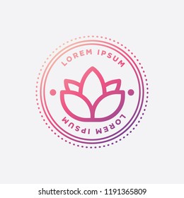 Lotus Icon Badge with Gradient Design