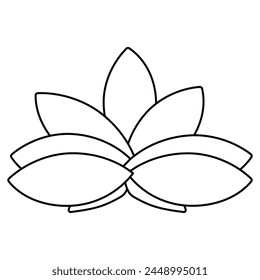 lotus icon. Chinese plant on water. line doodle coloring . The Asian Botanical element symbol purity peace harmony fertility and chastity . Hand drawn vector illustration.