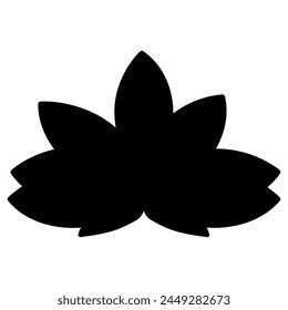 lotus icon. Chinese plant on water. white, black, silhouette . The Asian Botanical element symbol purity peace harmony fertility and chastity . Hand drawn vector illustration.