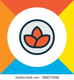 Lotus icon colored line symbol. Premium quality isolated floral element in trendy style.
