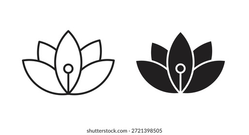 Conjunto de conceitos de ícone do Lotus. Coleção de ícones simples