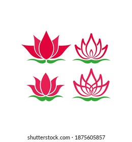 Lotus icon design template vector isolated illustration