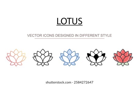 Lotus icon design with white background stock illustration