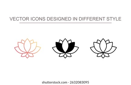 Design de ícone Lotus com ilustração de estoque de fundo branco