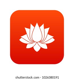 Lotus icon digital red for any design isolated on white vector illustration