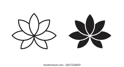 Lotus icon elements. doodle graphics icons.