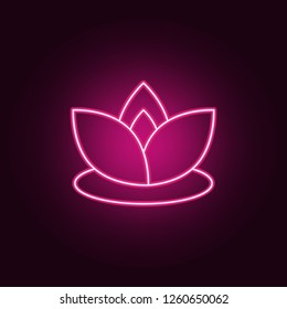 lotus icon. Elements of leaves and flowers in neon style icons. Simple icon for websites, web design, mobile app, info graphics