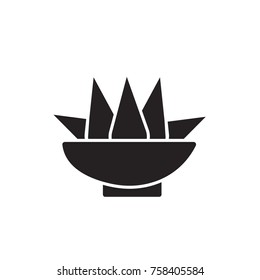lotus icon flat black 