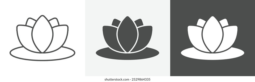 lotus icon Flat logo vector