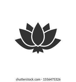 Lotus icon in flat style. Flower leaf vector illustration on white isolated background. Blossom plant business concept.