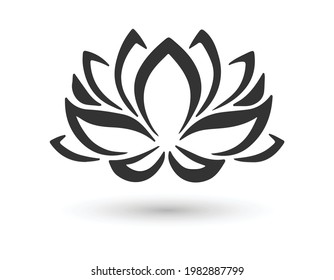 Lotus icon in flat style. Flower leaf vector illustration on white isolated background. Blossom plant business concept.