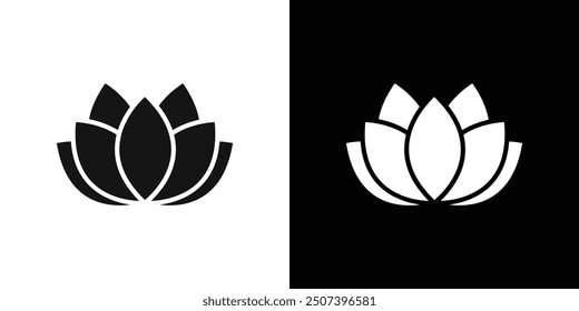Lotus Icon Flat vector set outline