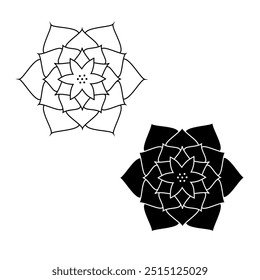 Ícone Lotus ou Ícone Harmony no branco. Vetor
