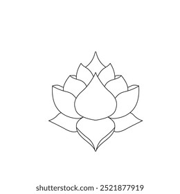 Icono de loto o icono de armonía en blanco. Vector
