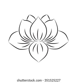 lotus icon isolated illustration on white background