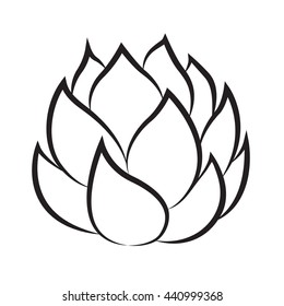 lotus icon isolated illustration on white background
