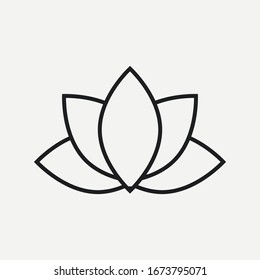 Lotus icon isolated on white background. Vector illustration. Eps 10.