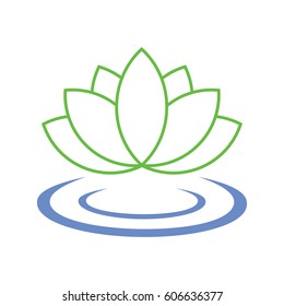 Lotus icon isolated on white background. Vector art.