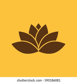 Lotus icon. Lily and flower, lifestyle symbol. Flat design. Stock - Vector illustration