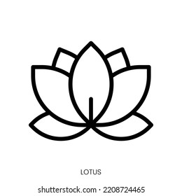 lotus icon. Line Art Style Design Isolated On White Background