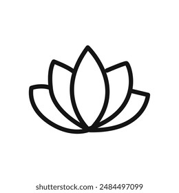 Lotus Icon linear vector graphics sign