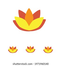 Lotus icon and logo design set, vector.