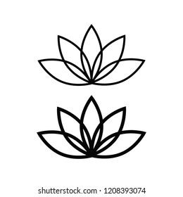 Lotus icon. lotos flower calm and harmony pictogram vector