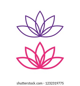 Lotus icon. lotos flower calm and harmony pictogram vector